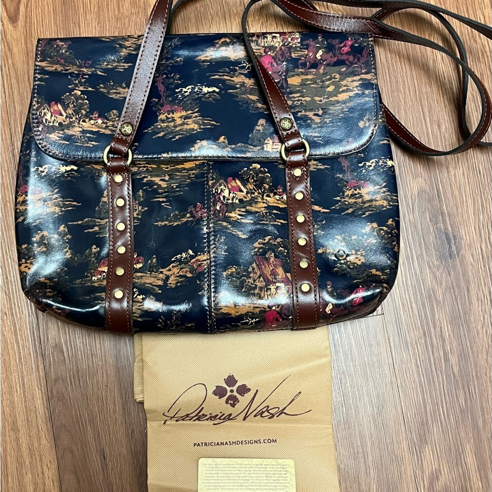 PATRICIA NASH Amersham Kent Countryside Leather Messenger Work Bag Tote Handbag